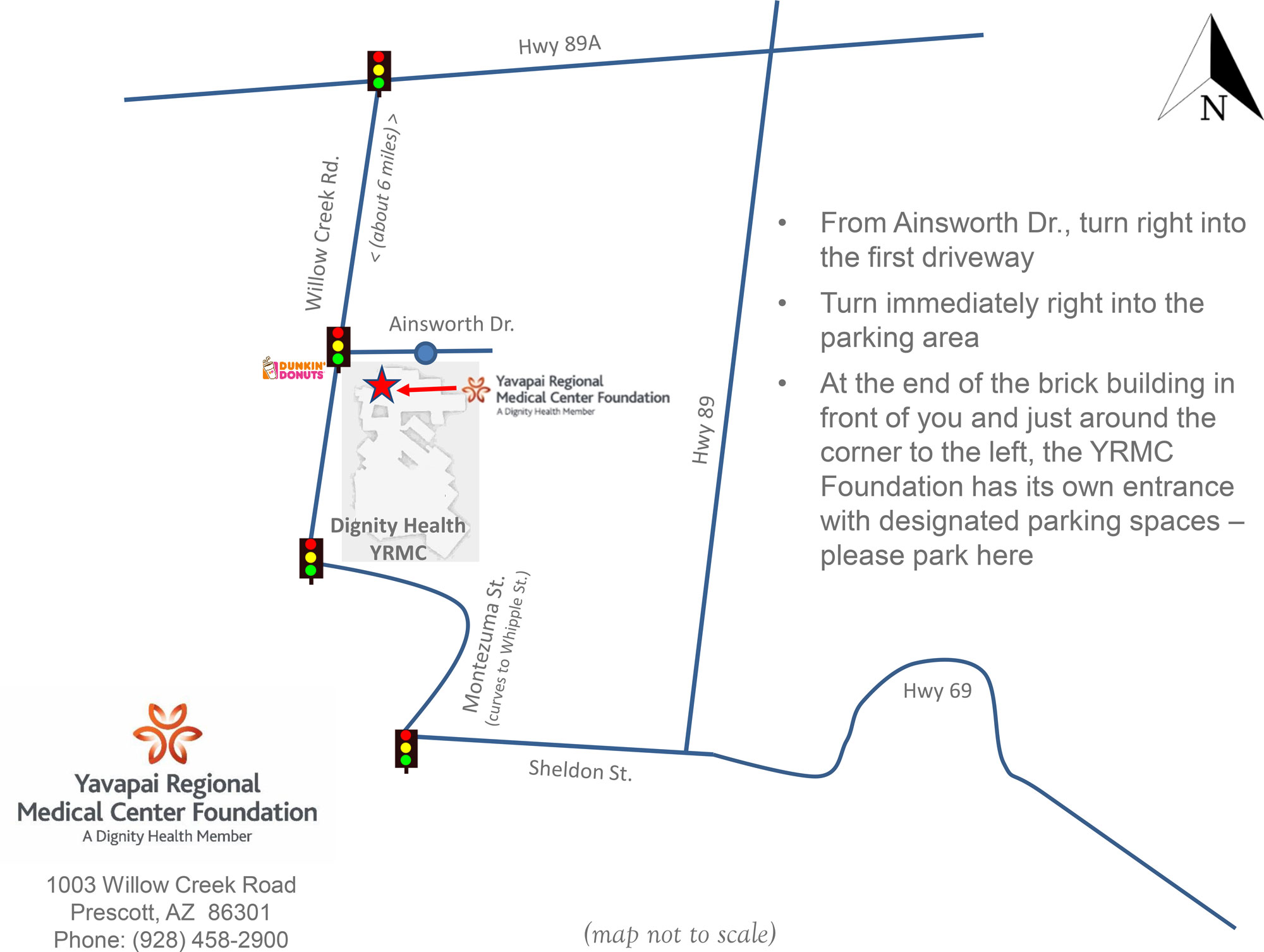 Map to the Yavapai Foundation